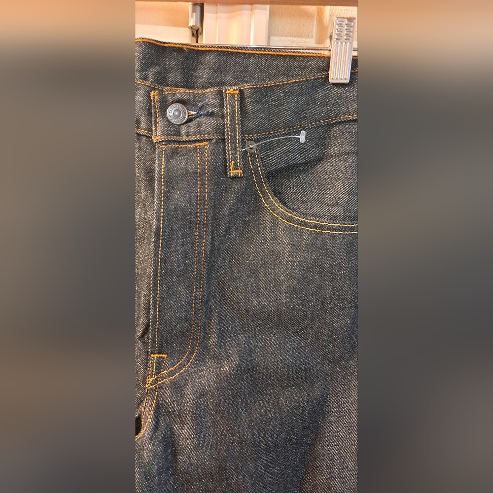 Levis 501 Jeans Mens Blue Straight Button Fly Denim New 32x32 City Date Night - Picture 5 of 8